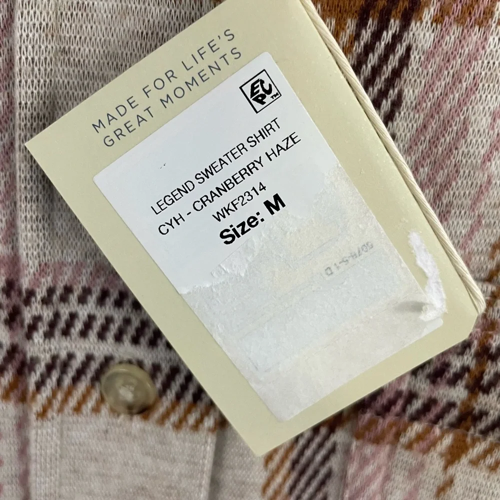 Faherty Women's Legend Sweater Shirt Plaid Cranberry Haze NWT - Picture 9 of 15
